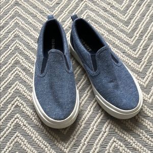 Old Navy Blue and White Slip-On Sneakers